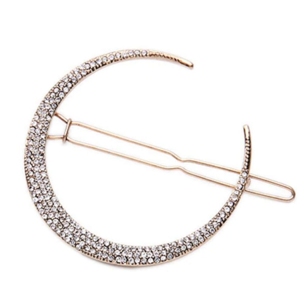 🖤 LAST ONE! 🖤 CRESCENT MOON & STARS GODDESS HAIR PIN BOBBY PIN BLING TRIO NWT - Picture 5 of 7